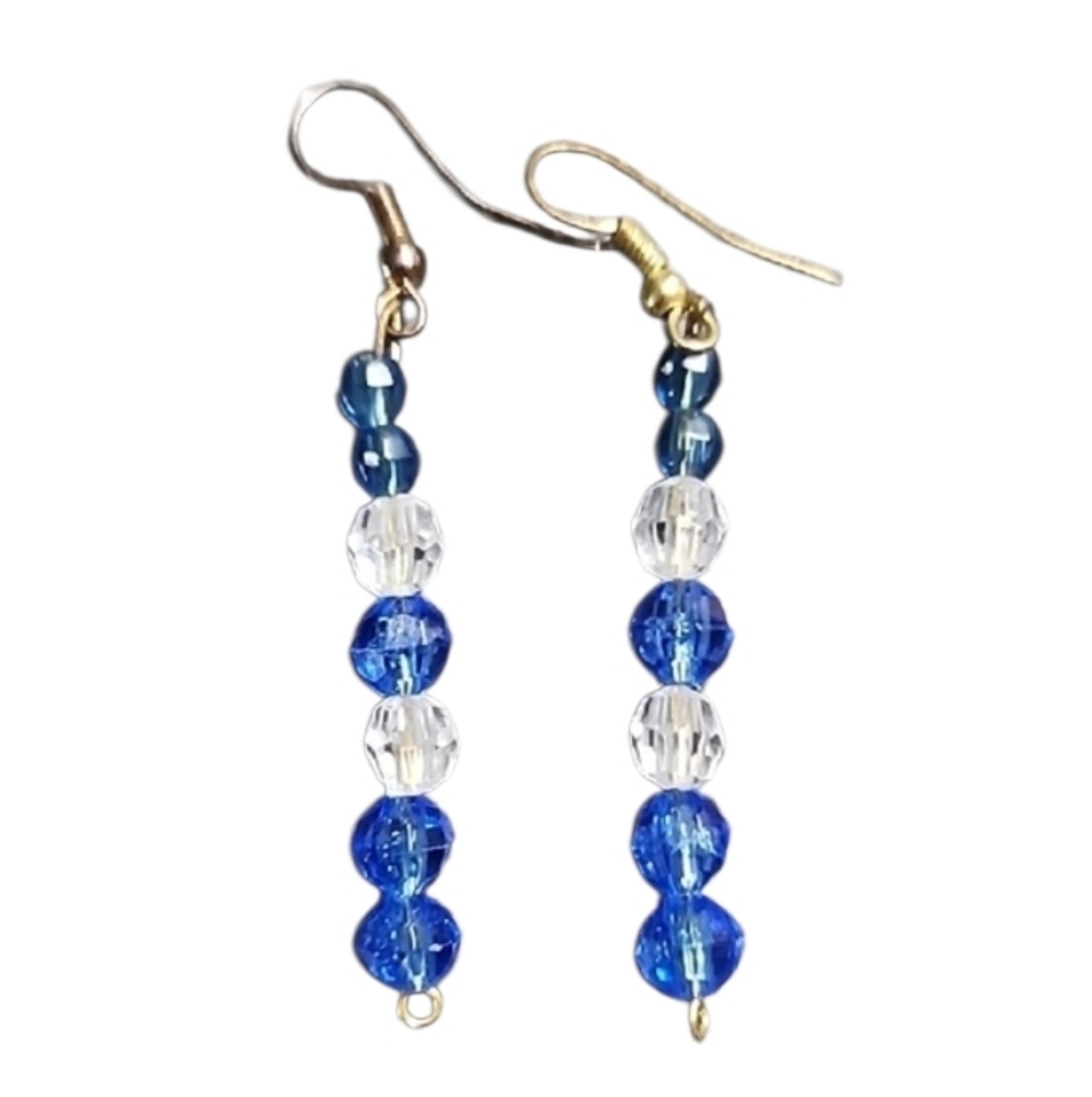 π₯4 for $20π₯Elegant Blue and Clear Beaded Earrings